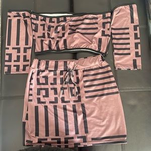 Fashion nova top and mini skirt set